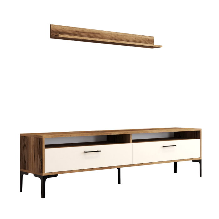 Hanah Home Mueble de TV Istanbul - Nogal y Crema